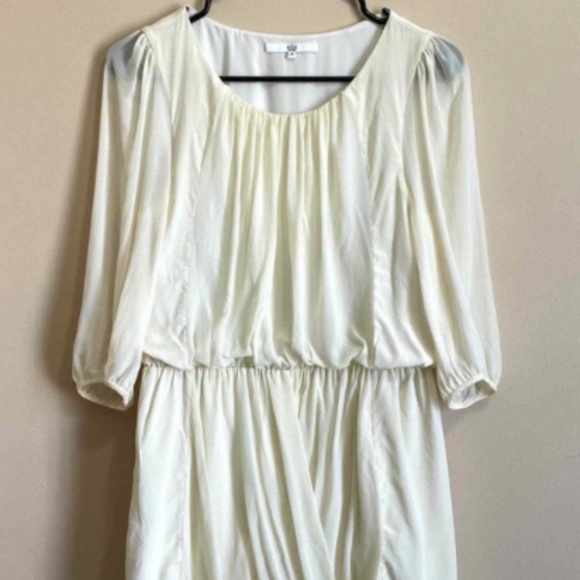 TIBI Ivory Silk,  Pleated, Bubble Hem Dress - NWT Size 4 - Picture 3 of 6
